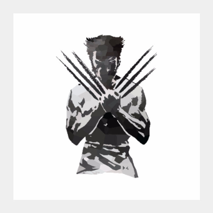 Square Art Prints, Low Poly Wolverine Art Print