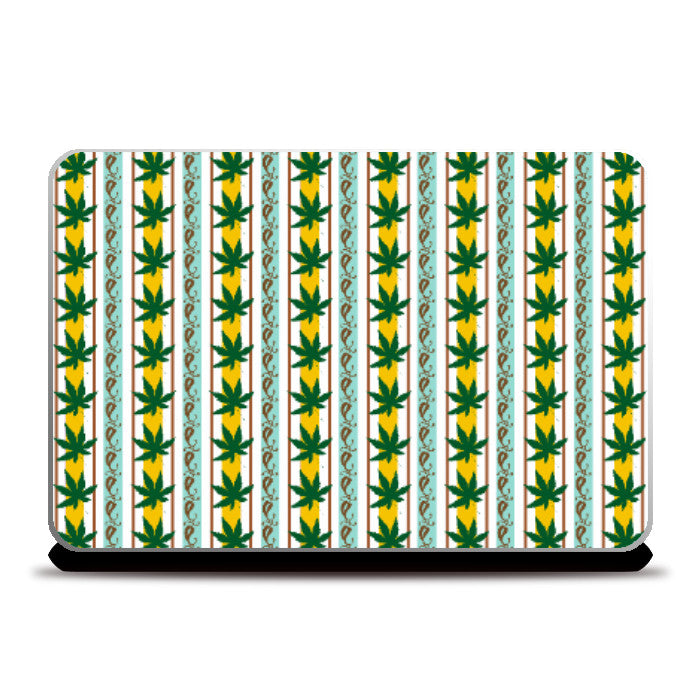 Laptop Skins, Fall Leaves Vertical Line Pattern Laptop Skin l Artist: Seema Hooda, - PosterGully