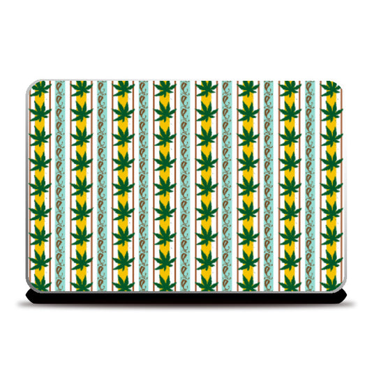 Laptop Skins, Fall Leaves Vertical Line Pattern Laptop Skin l Artist: Seema Hooda, - PosterGully