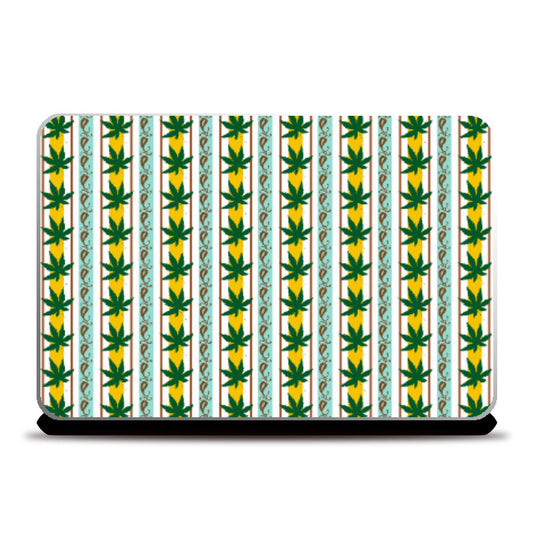 Laptop Skins, Fall Leaves Vertical Line Pattern Laptop Skin l Artist: Seema Hooda, - PosterGully