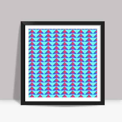 Trippy Triangles | Cyan Red Square Art Prints