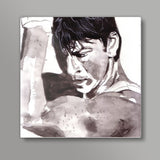 Bollywood superstar SRK (Shah Rukh Khan) is a spirited actor Square Art Prints