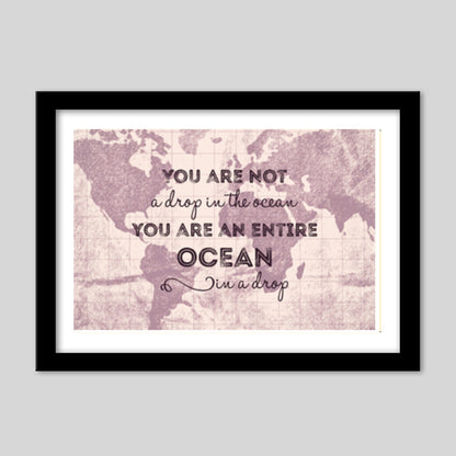 Motivational Quote World Map Premium Italian Wooden Frames