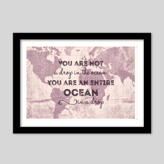 Motivational Quote World Map Premium Italian Wooden Frames