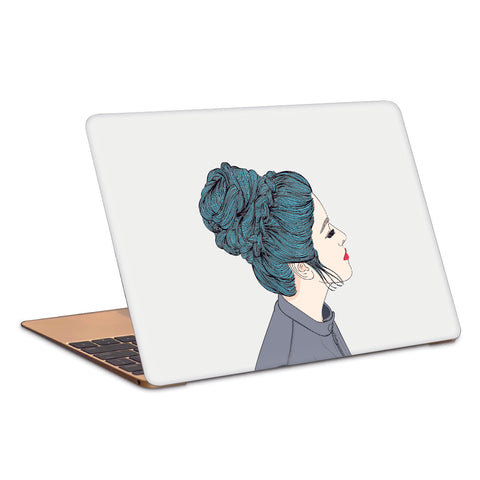 Calm Composed Girl In Deep Thoughts Artwork Laptop Skin