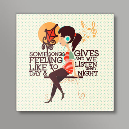 musical girl Square Art Prints