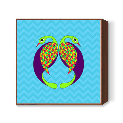 Peacock Love Square Art Prints