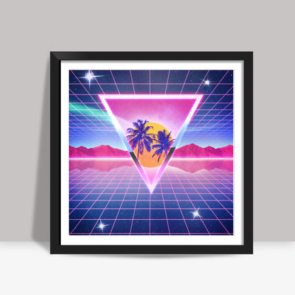 Electric dreams, 80s rero futuristic  Square Art Prints