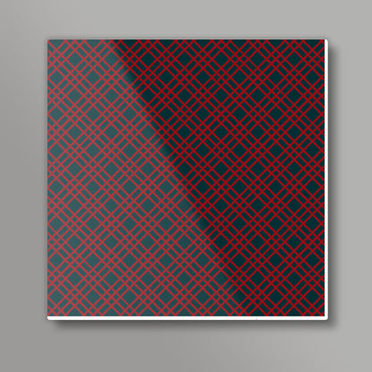 Red and Blue Checks Square Art Prints