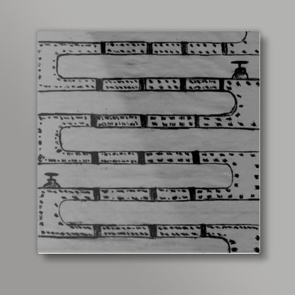 Pipeline Grey Square Art Prints