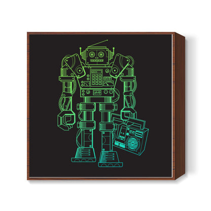 music robot Square Art Prints