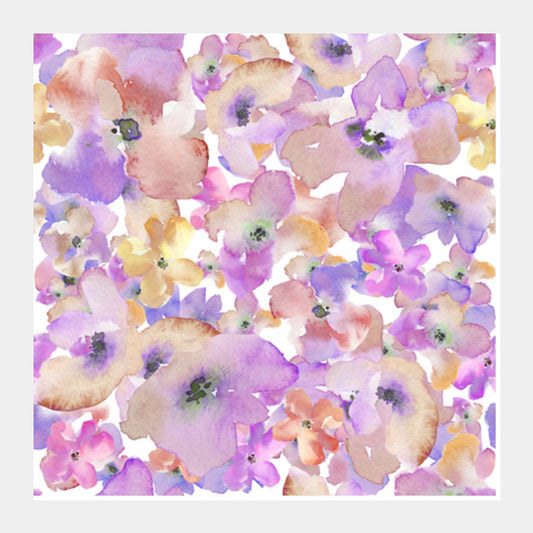 Lilac Florals Square Art Prints