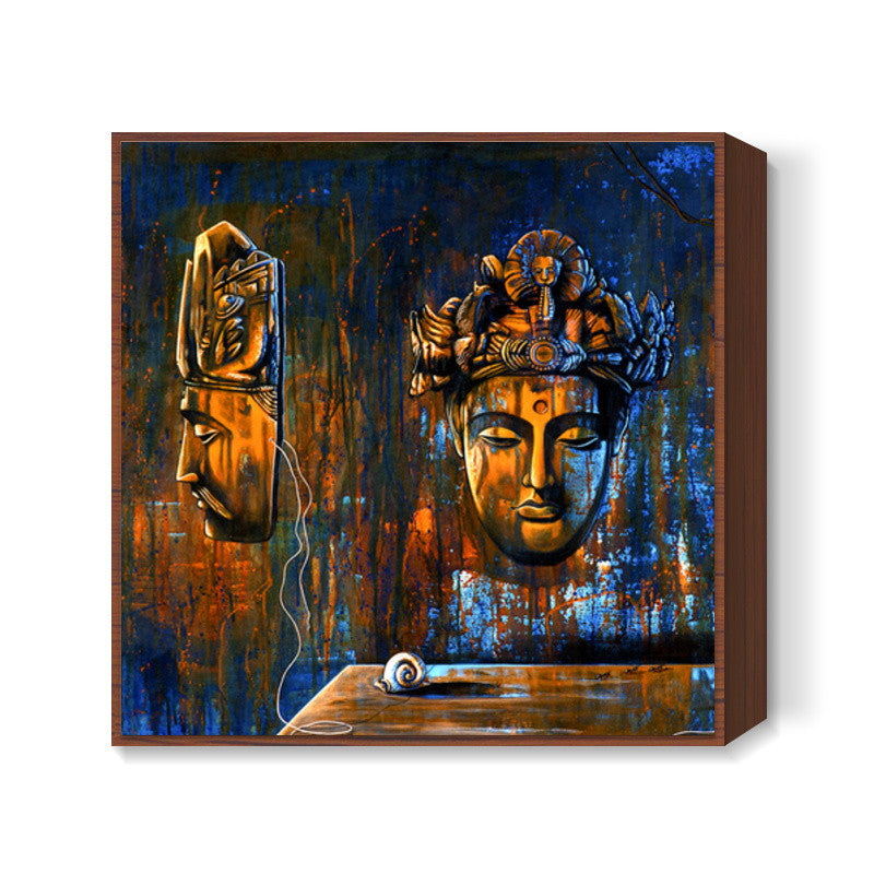 Bodhi Mask and Snail Square Art Prints