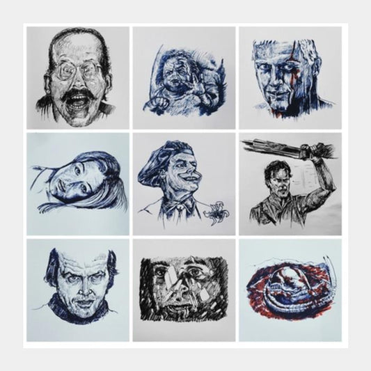 Daily Movie Sketch Collection 2 Square Art Prints PosterGully Specials