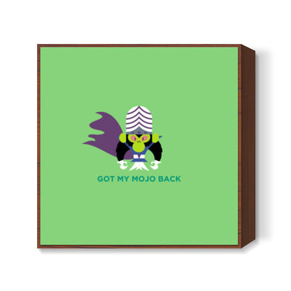 Minimal Retro Cartoon Mojo Jojo Powerpuff Girls Square Art Prints