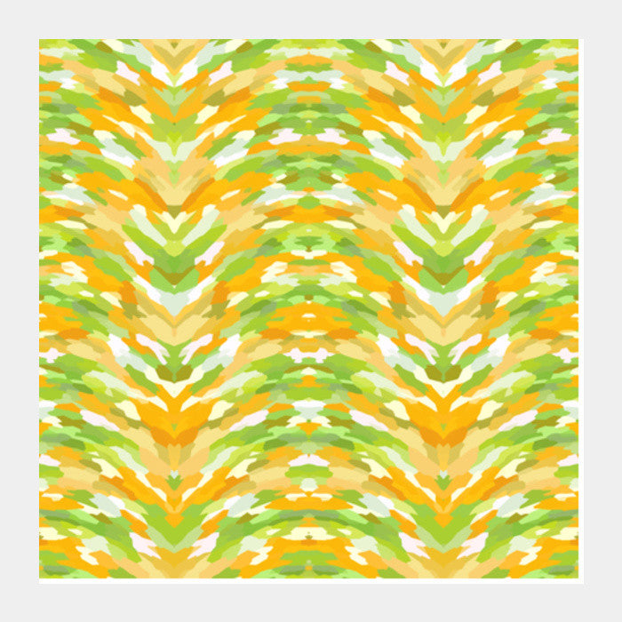 Abstract Retro Waves Background Bright Citrus Colors Square Art Prints