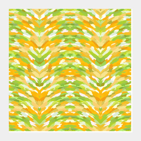 Abstract Retro Waves Background Bright Citrus Colors Square Art Prints
