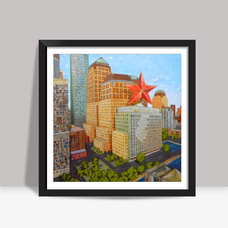 the red star Square Art Prints