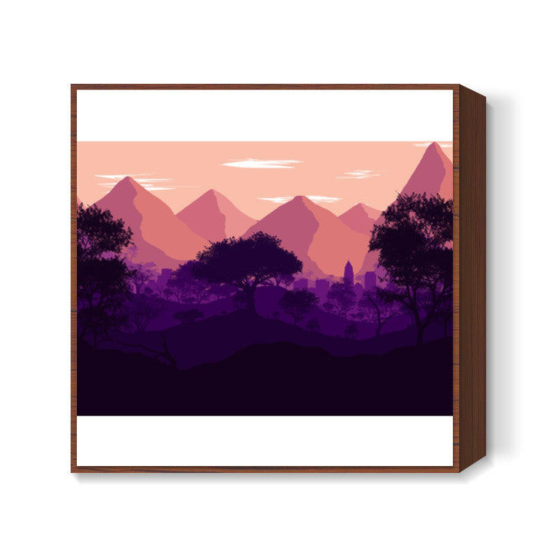 LAVENDER LANDSCAPE Square Art Prints