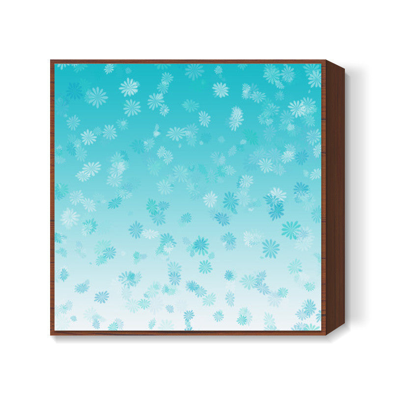 Blue white flower texture Square Art Prints