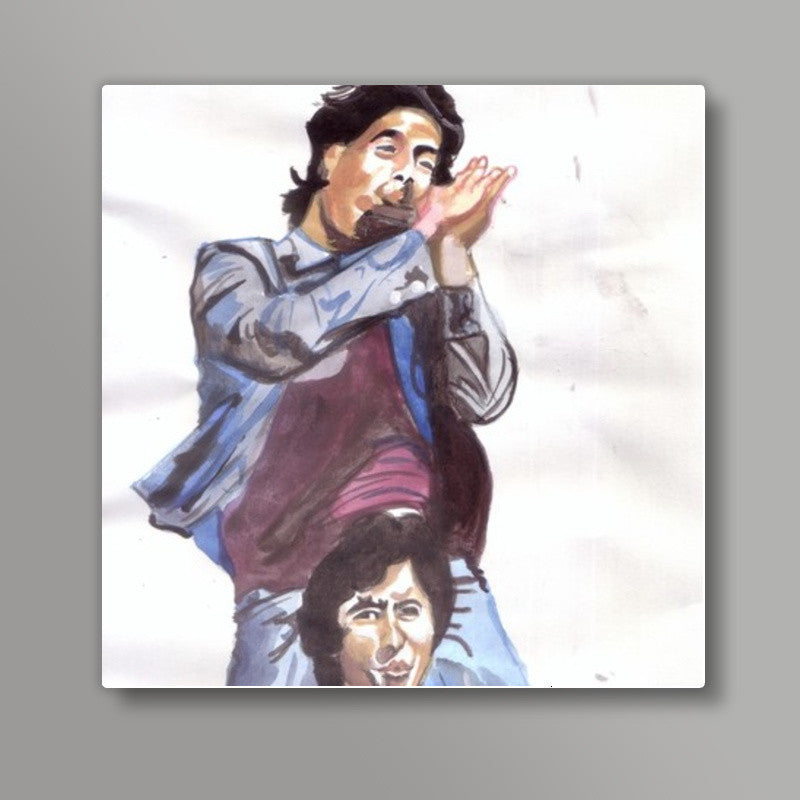 Superstars Dharmendra and Amitabh claim, Life is all about humming the song of friendship Square Art Prints