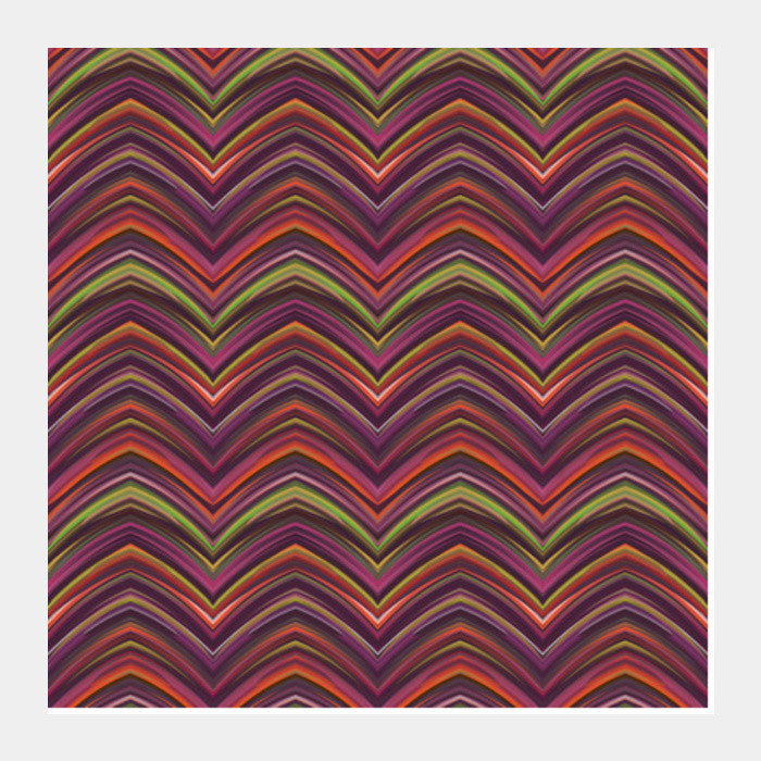Vibrant Colorful Retro Abstract Chevron Pattern Zig Zag Background Square Art Prints