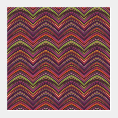 Vibrant Colorful Retro Abstract Chevron Pattern Zig Zag Background Square Art Prints PosterGully Specials