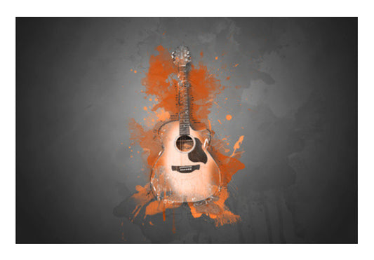 Guitar Splash – Orange Wall Art