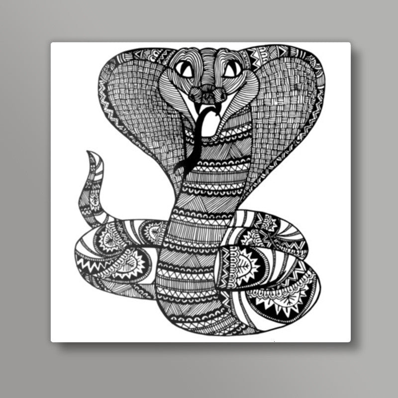 Zentangle Cobra Square Art Prints