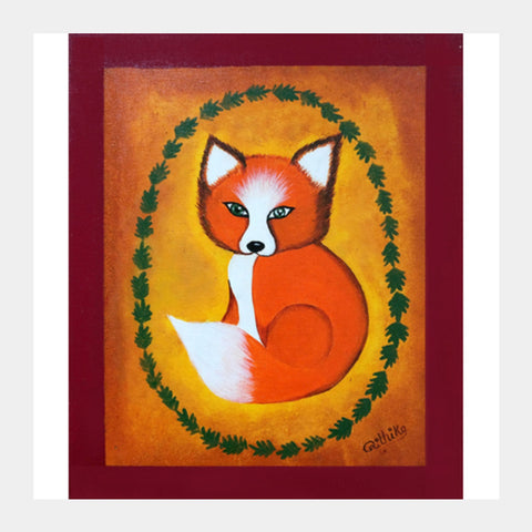 Fido the fox- vintage Square Art Prints