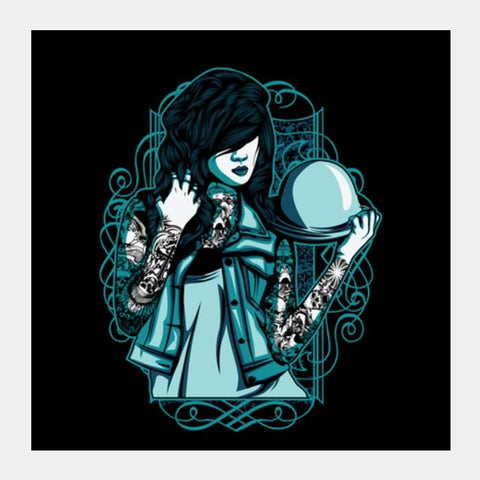 Woman With Tattoos Square Art Prints PosterGully Specials