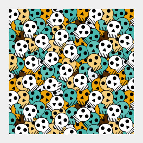 Funky Skull Halloween Seamless  Square Art Prints PosterGully Specials