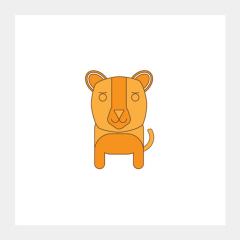 Orange Doggy Square Art Prints PosterGully Specials