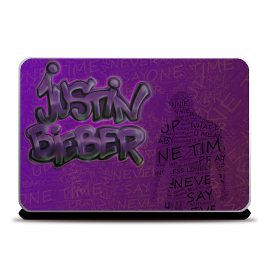 justin bieber typography Laptop Skins