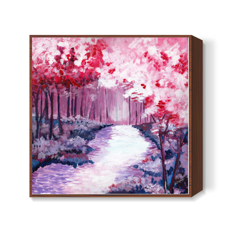 Pink Snow Square Art Prints