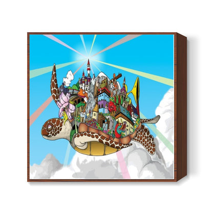 Flying turtle  Square Art Prints