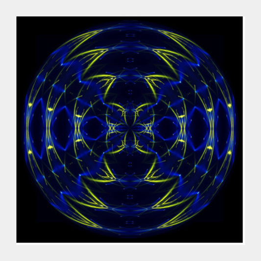 Abstract Motion Sphere Digital Energy Waves Background Square Art Prints