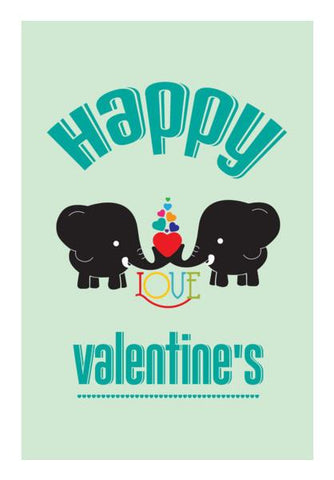 PosterGully Specials, Valentines celebration with black elephant  Wall Art