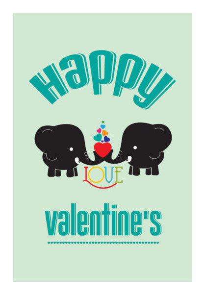 Valentine's Celebration With Black Elephant  Art PosterGully Specials