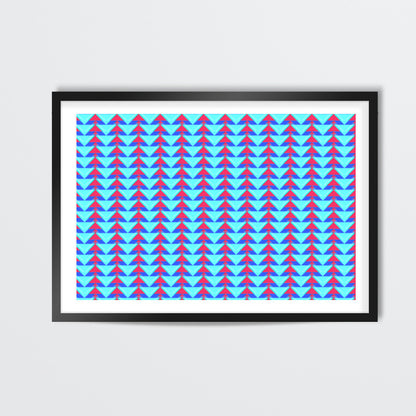 Trippy Triangles | Cyan Red Wall Art