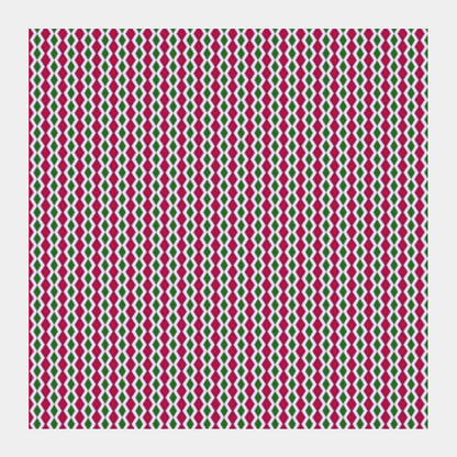Retro Geometric Pink And Green Diamond Stripes Pattern Square Art Prints