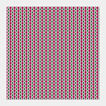 Retro Geometric Pink And Green Diamond Stripes Pattern Square Art Prints