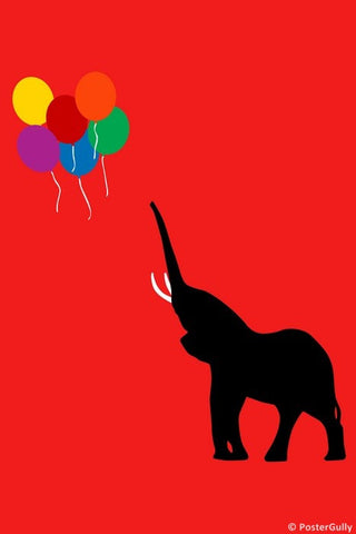 Wall Art, Elephant And Balloons, - PosterGully