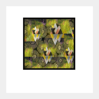 Abstract olive green wall art  Square Art Prints