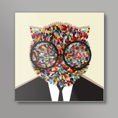 genius owl Square Art Prints