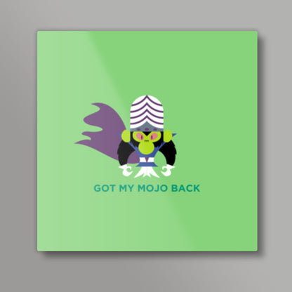 Minimal Retro Cartoon Mojo Jojo Powerpuff Girls Square Art Prints