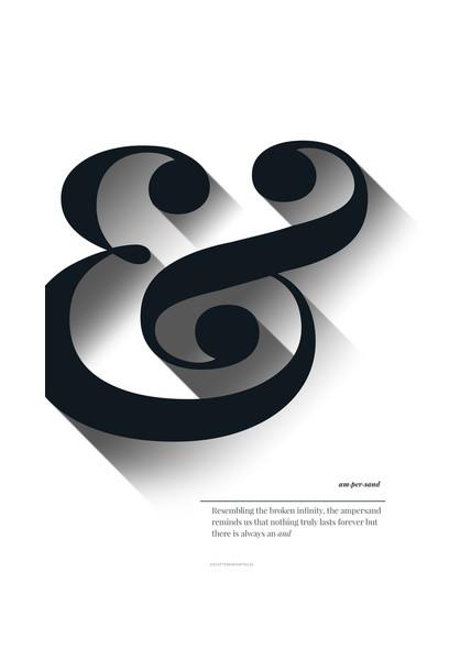 PosterGully Specials, Ampersand black & white Wall Art