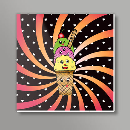 Ice Cream Square Art Prints