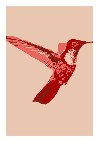 PosterGully Specials, Abstract humming bird red Wall Art