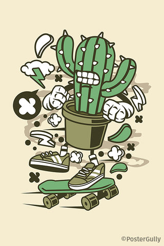 Cactus Angry Skater Artwork